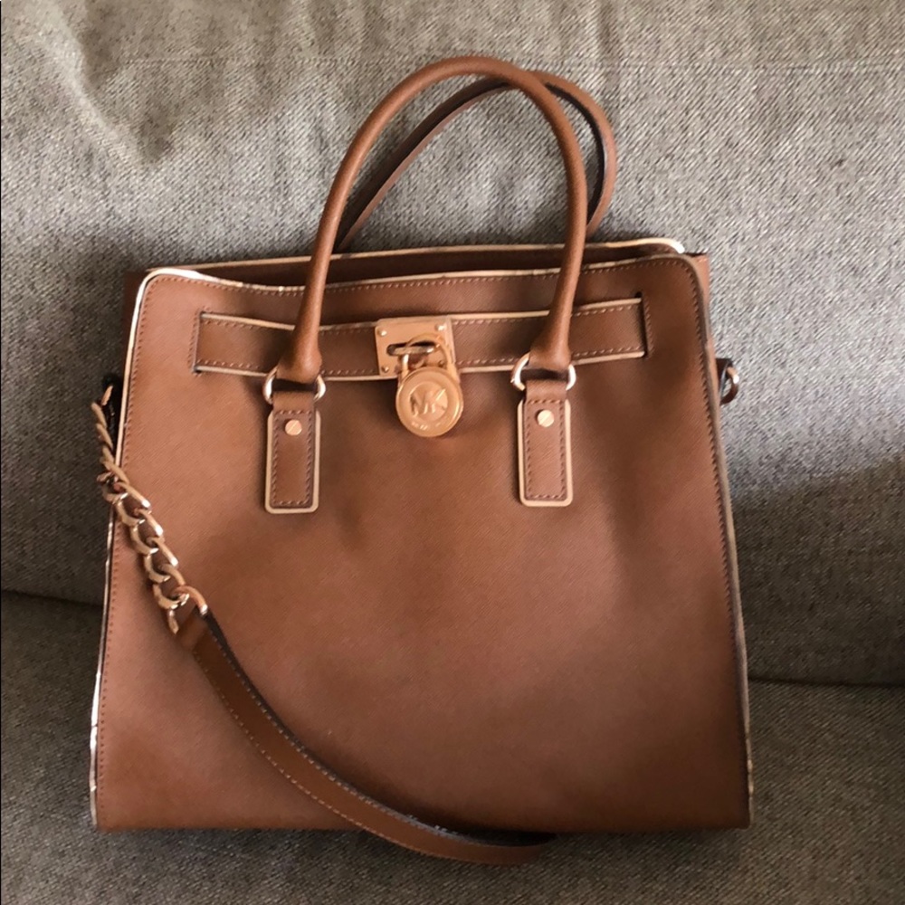 Michael Kors Lg Hamilton Tote with Rose Gold Trim